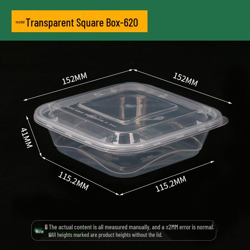 Yuanzhenghe Extra Thick Square Disposable Meal Prep Containers