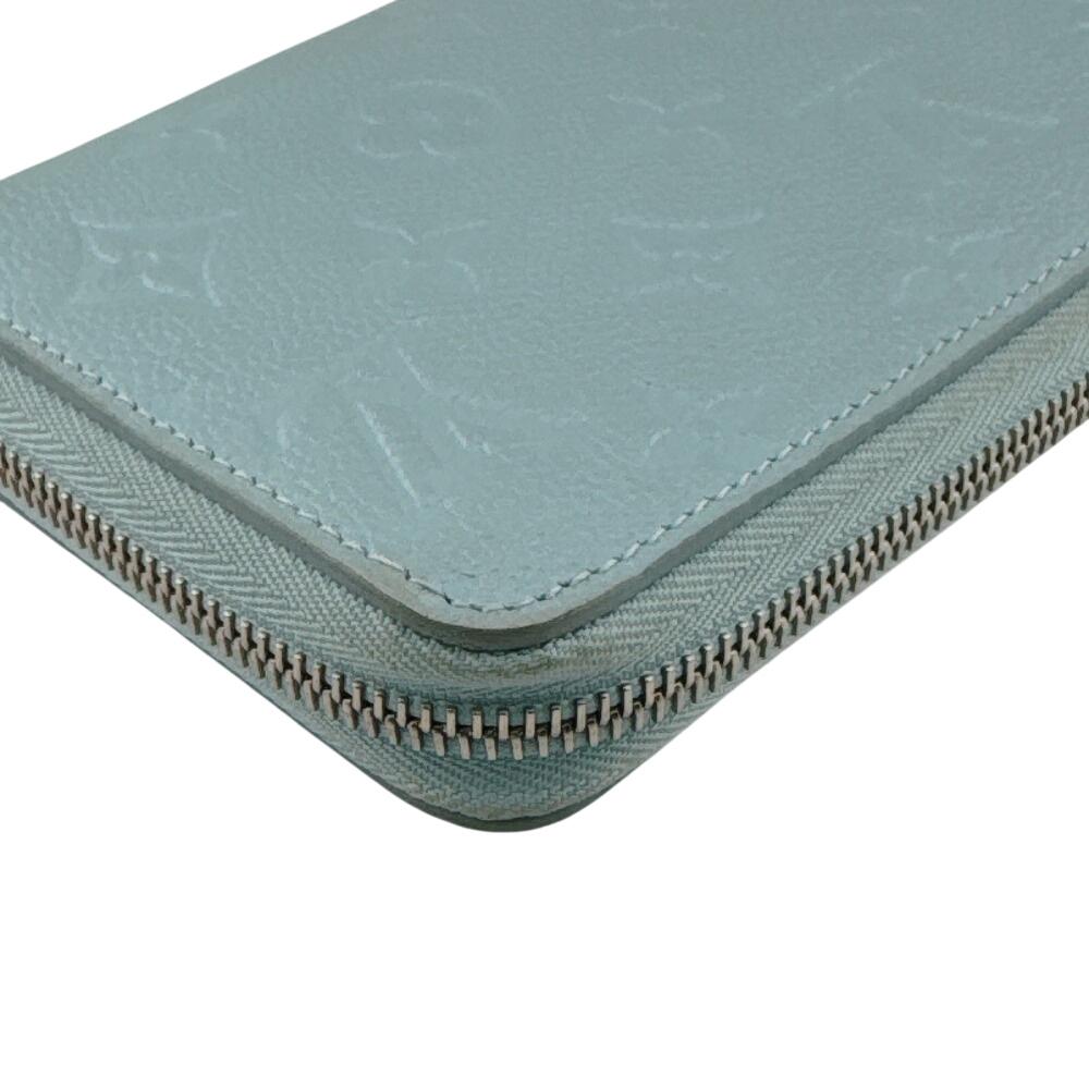 LOUIS VUITTON M12680 Zippy wallet Monogram Ann Platt leather Azure Frost Purse blue leather Used
