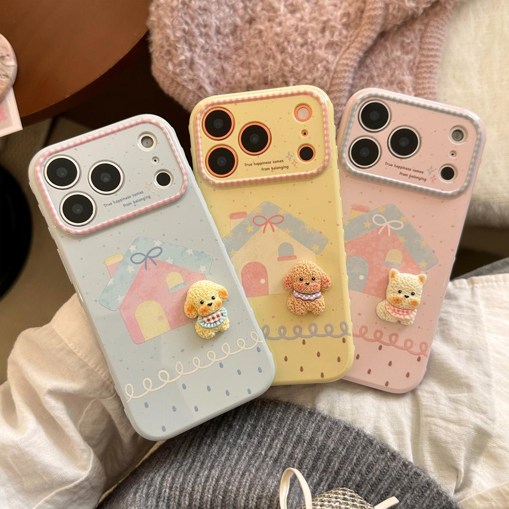 Applicable iphone17promax Apple16Phone case13Three-dimensional cute puppy14Korean Style15Highly attractive and soft