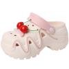 Cartoon cherry breathable hollow sandals summer new fashion versatile casual thick sole heightening hole shoes women