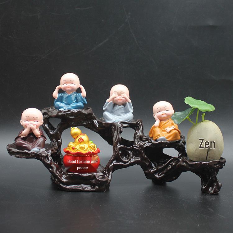 Zen Monk Figurine Ornament for Home Decor - Perfect for Living Room, Office, or Gift Displays