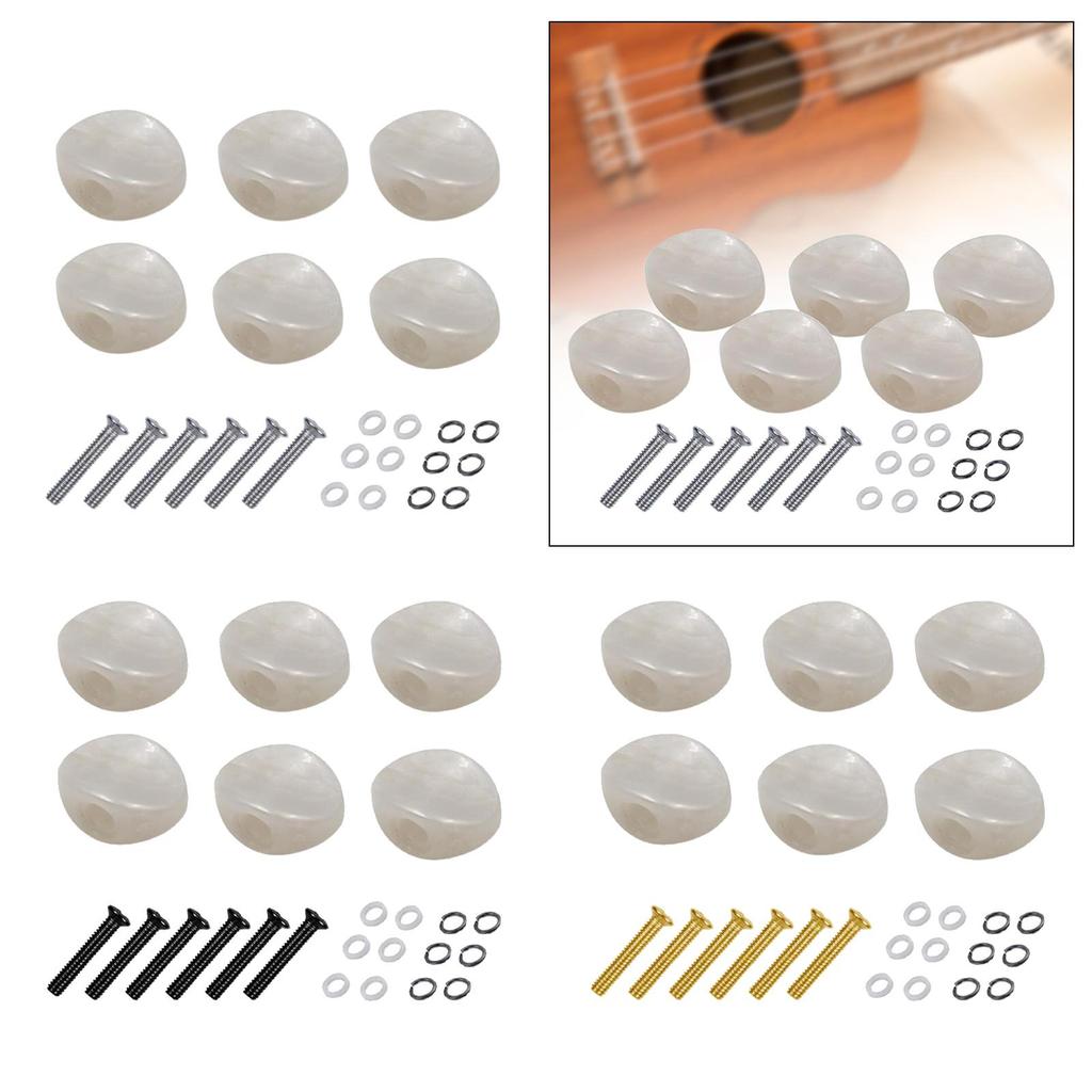 6Pcs Guitar Tuning Pegs Button Machine Head Tuner Knobs Durable with Ferrule and