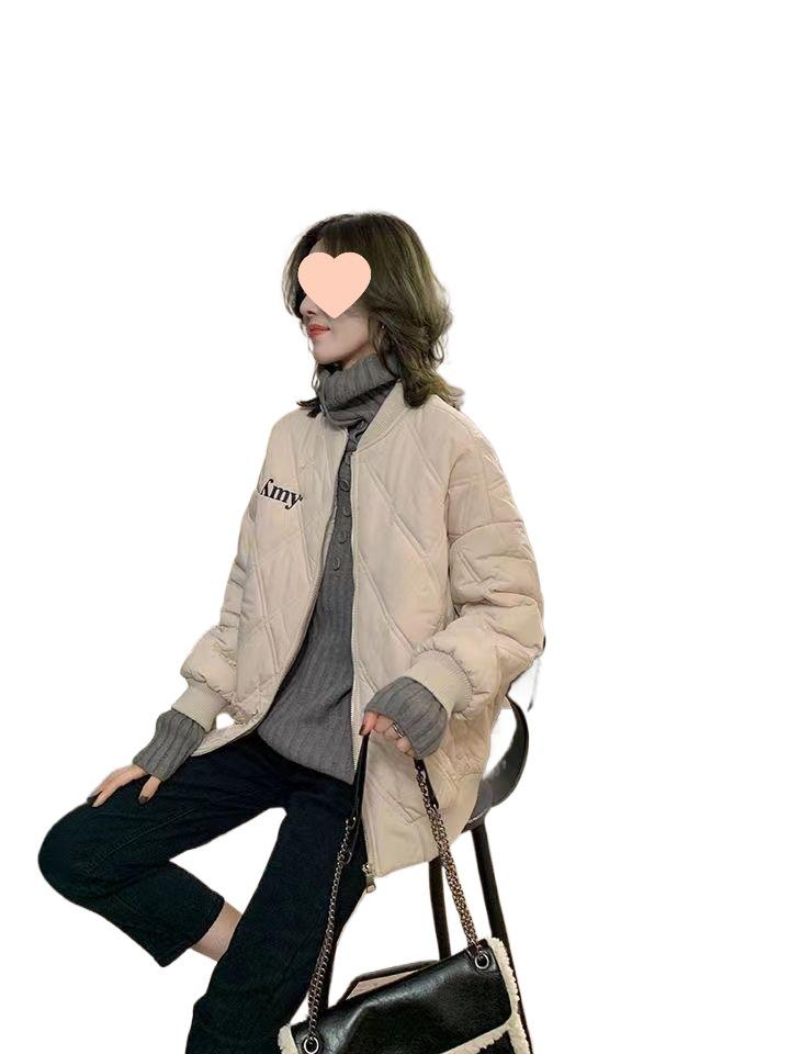 Damen Steppstickerei Baseballjacke - Herbst/Winter 2025, Lockere Passform, Vielseitig, Altersreduzierend, Daunenmantel in Übergröße