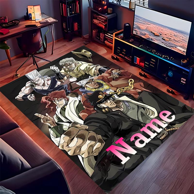 Custom Personalization JoJo's Bizarre Adventure Print Area Rug - Soft, Washable Non-Slip Indoor Mat,Living Room,Home&Office Decorative Rug