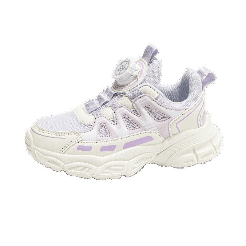 Girls dad shoes children's knob buttons girls pink running shoes 2025 spring and summer new middle and older children's sports shoes