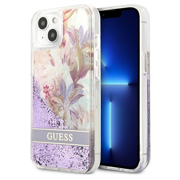 Guess Guhcp13Slflsu Iphone 13 Mini 5,4 Fioletowy/Purple Hardcase Flower Liquid Glitter