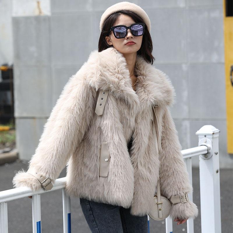 Autumn and winter new Mao Mao jacket women's imitation fox hair fashion casual warm coat