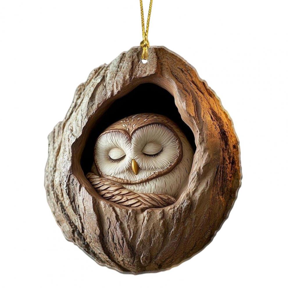 Animal Christmas Ornament 2D Flat Forest Animal Xmas Tree Ornament Acrylic Hanging Woodland Pendant for Garden Tree Home Decor