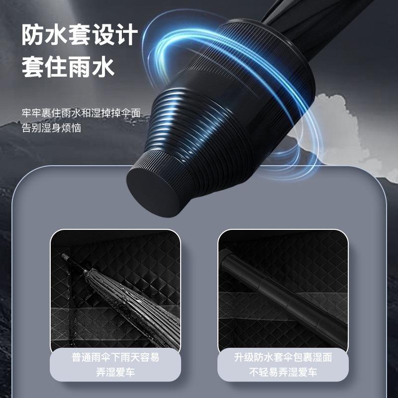 Waterproof sleeve straight rod 8K automatic umbrella straight rod double layer umbrella plain long handle umbrella printed LOGO