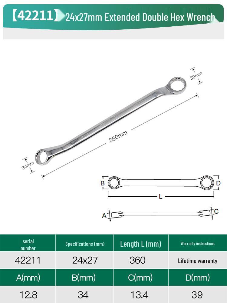 SATA Dual-Ended High-Strength Star Wrench Glasses Repair Tool Set (Sizes 8-10-24)