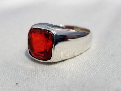Garnet Gemstone Ring, Cushion Ring, Statement Ring, Birthstone Ring, 925 Sterling Silver, Birthstone Ring, Boho Ring, Handmade Ring