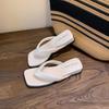 Rutschfeste Schuhe mit eckiger Spitze und Keilabsatz, Strandschuhe für Damen, Flip-Flops