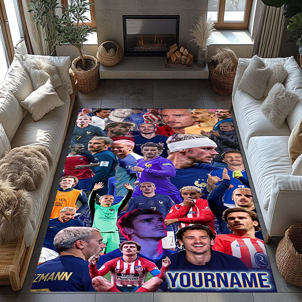 Atletico Madrid Customizable Name Carpet Design for Playrooms Dining Room Kitchen Study room Antislip Carpet Anime Office Decor Spiritual Gift