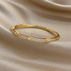 Punk Micro Inlaid Zircon Arrow Slim Bracelet for Women Fashion Gold Plated Copper Cuff Bangle Bracelets Jewelry Gifts