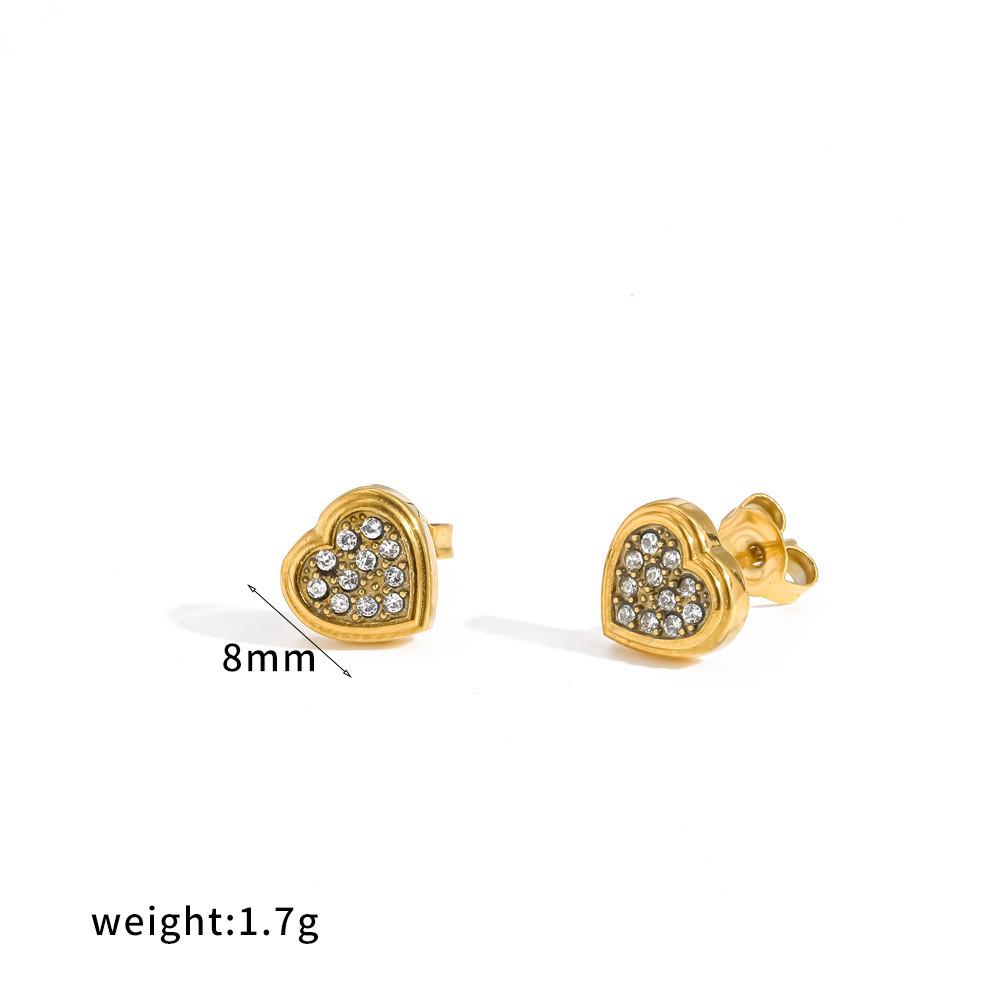 Stainless Steel Flower Ear Studs With Gold Plating For Women Summer