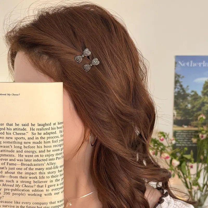 Elegant Rhinestone Bow Hair Clip for Women - Mini Alligator Side Bangs Accessory