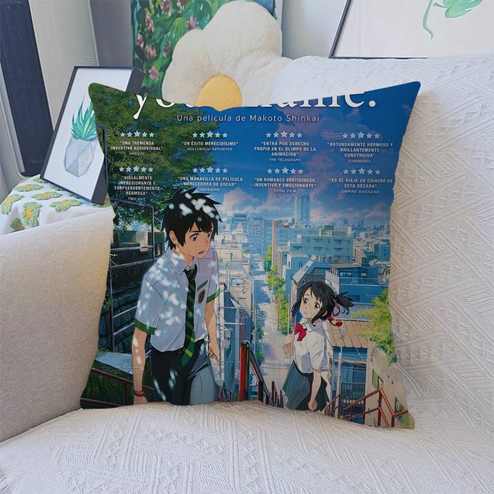 Makoto Shinkai Anime Pillow Gift Home Office Decoration Bedroom Sofa Car Cushion Cover Case 45X45