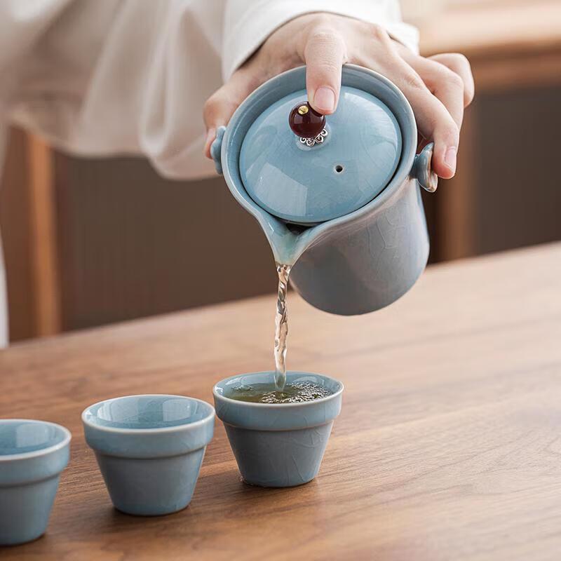 Ru Kiln Portable Kung Fu Tea Set
