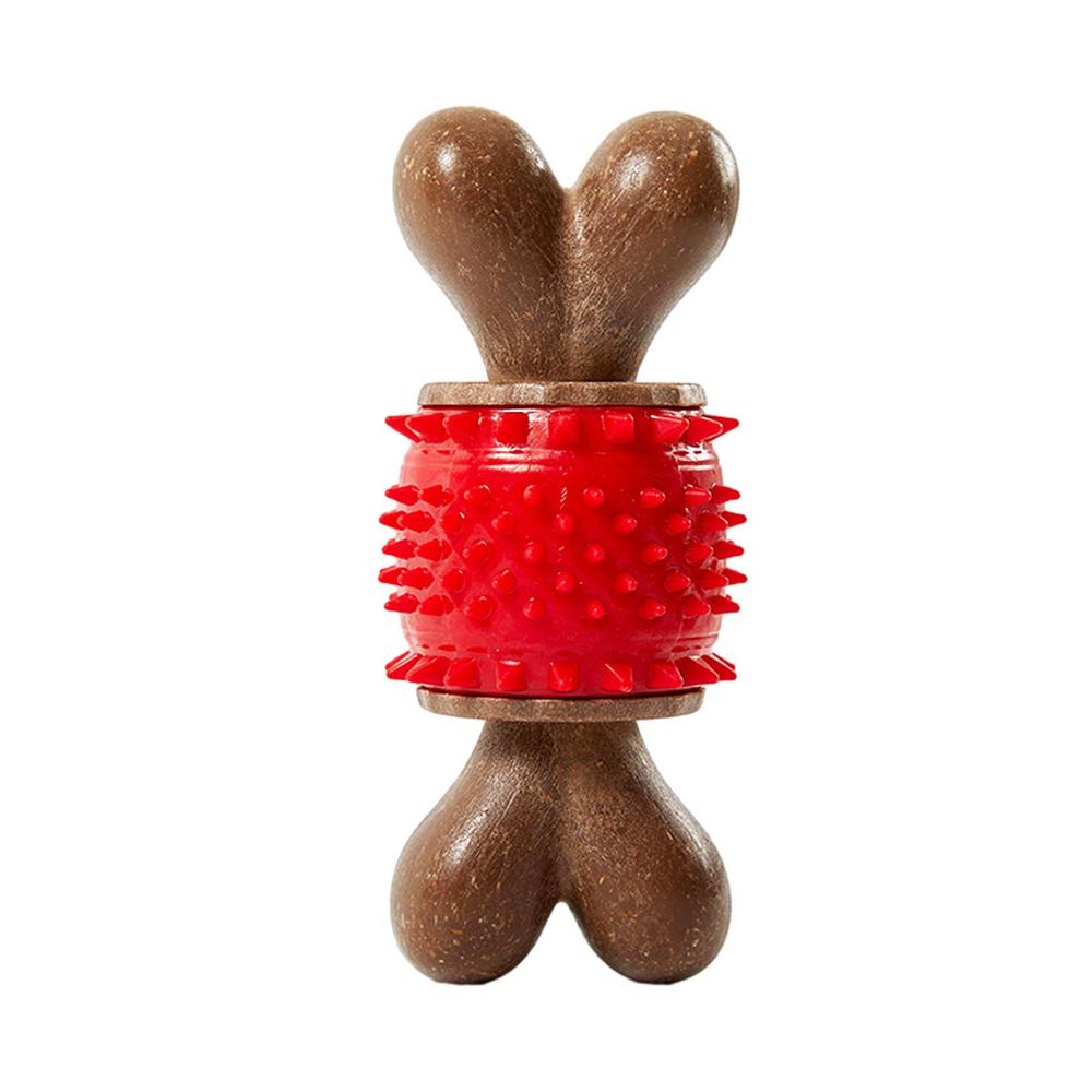 Spiky Bone Dog Toy Spikey Dog Teething Chew Toys Treat Dispensing Teething & Soothing Chew Toy Teething Sturdy Pet Toys For