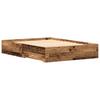 Bed Frame with Drawers Reclaimed Wood Look 140 X 190 Cm Engineered Wood