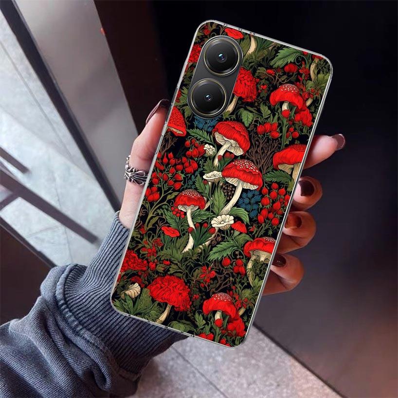Colorful Mushroom Phone Case For Xiaomi Poco X7 X6 X5 Pro F7 Ultra Redmi 15C 15 13 13C 12 12C 10 10A 10C 9 9A 9C 9T Shell Poco X