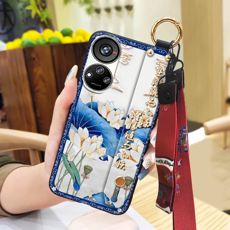 Langlebig Für Mama Handyhülle Für ZTE Blade V40S/Axon40 SE Armband Mode Stoßfest Handgelenkschlaufe Chinesischer Stil Staubdicht