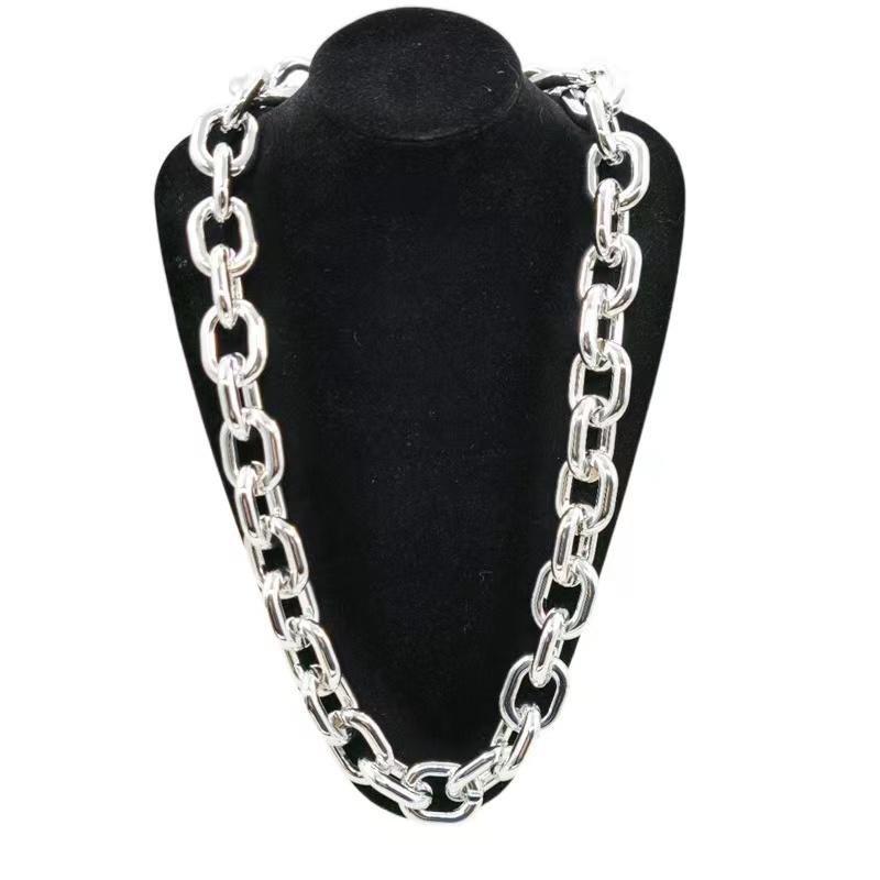 Hip Hop Punk Plastic Necklace Thick Chain Cuban Chain Festival Performance Party Gift Fan Accessory