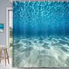 MERCHR Blue Ocean Beach Shower Curtain, Nature Underwater Sea World Scene Bathroom Curtains Waterproof Fabric, 71 x 71 Inches