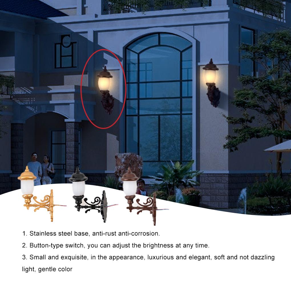 Garden Lights Waterproof Outdoor LED Metal Lamppost Train Street Decorations Miniature Toys Hanging Lamps for Pathway