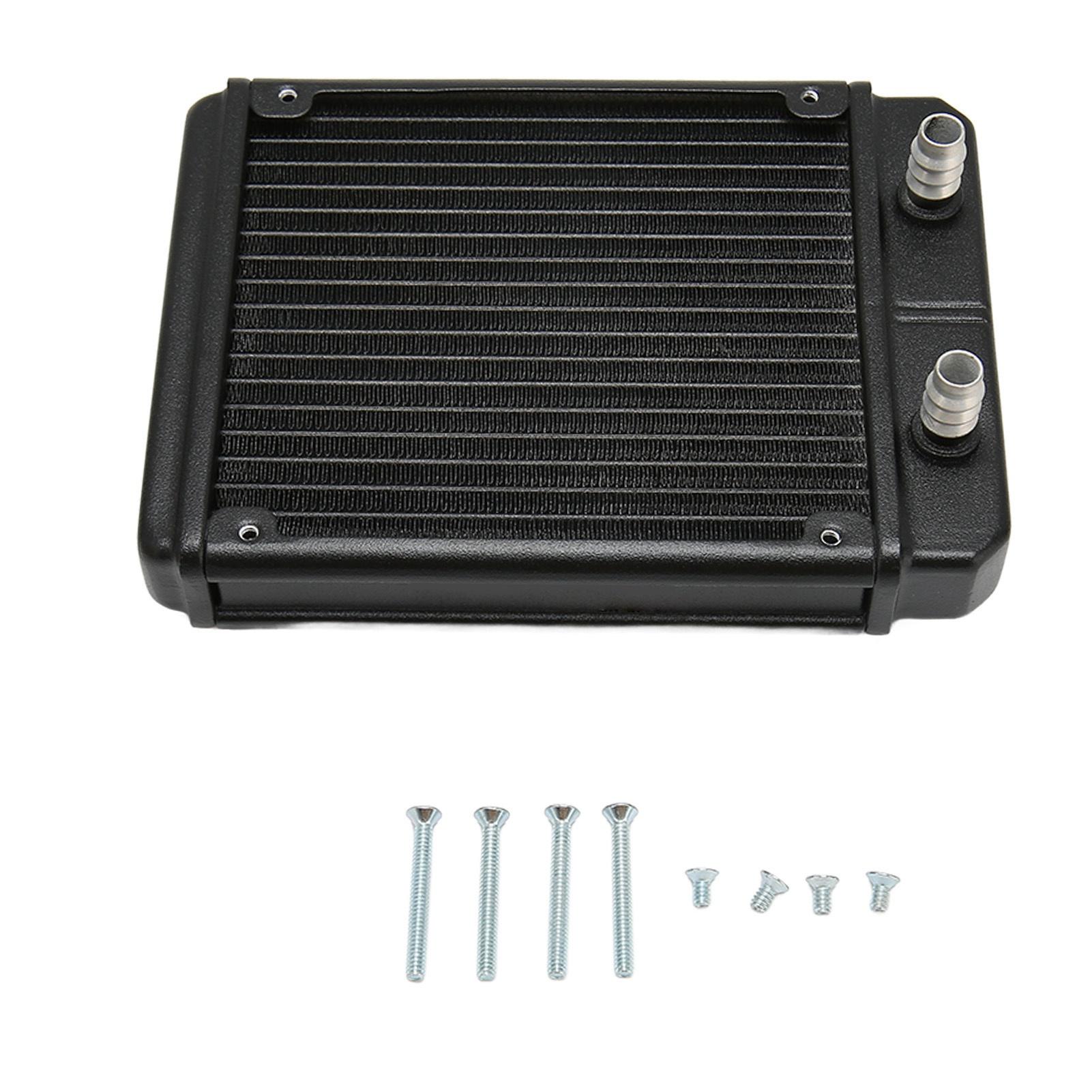 

Water Cooling Radiator Frosted 18 Tubes 159x119x 27mm Black Oxide Lacquer Metal 12V Heat Exchanger Radiator
