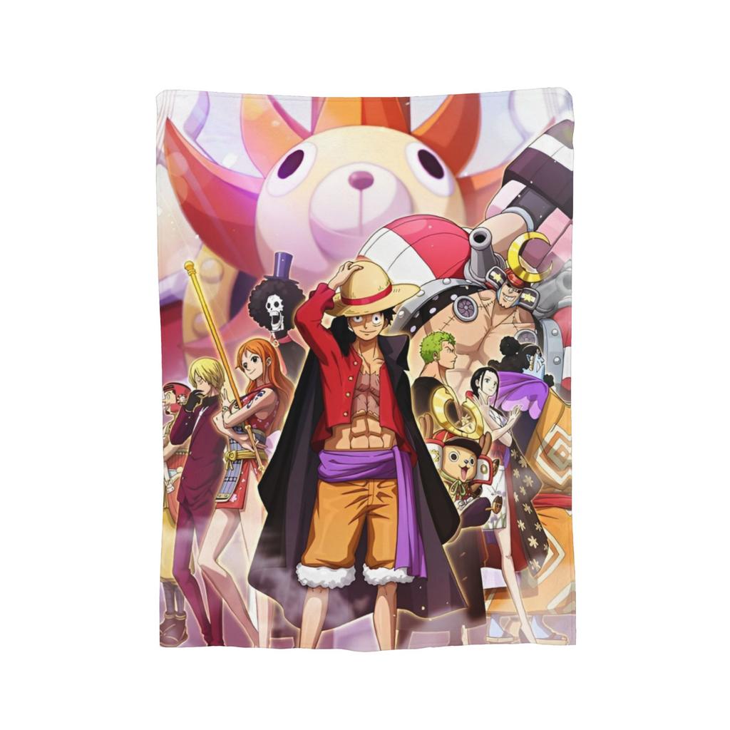 Luffy Anime Manga Coral Fleece Plush Throw Blanket Zoro Blanket for Home Couch Super Warm Bedding Throws,