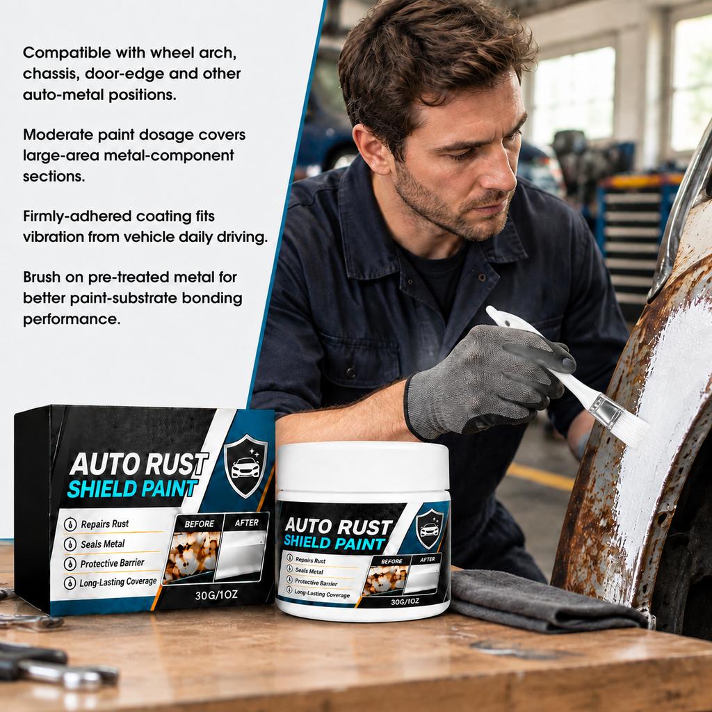 Automotive Rust-Preventive Paint Kit: Fades Rust Stains, Seals Metal, Protects Surface Layer, DIY Car Repair for Vehicles.