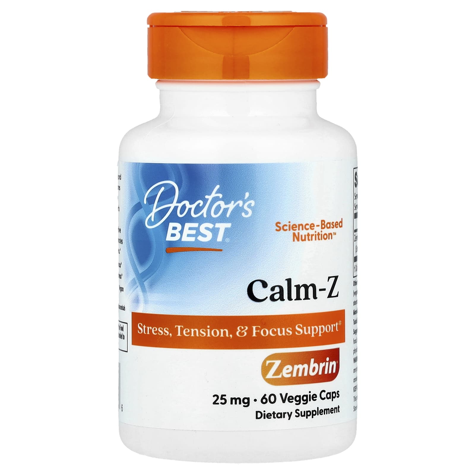 

Doctor S Best, Calm-Z with Zembrin, 25 Mg, 60 Veggie Caps