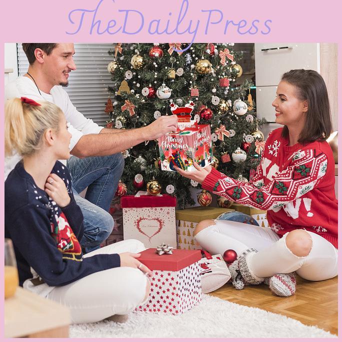 Weihnachtsfeier Dekorationen Geschenkbox mit rotem Farbverlauf für Feiertagsfeiern