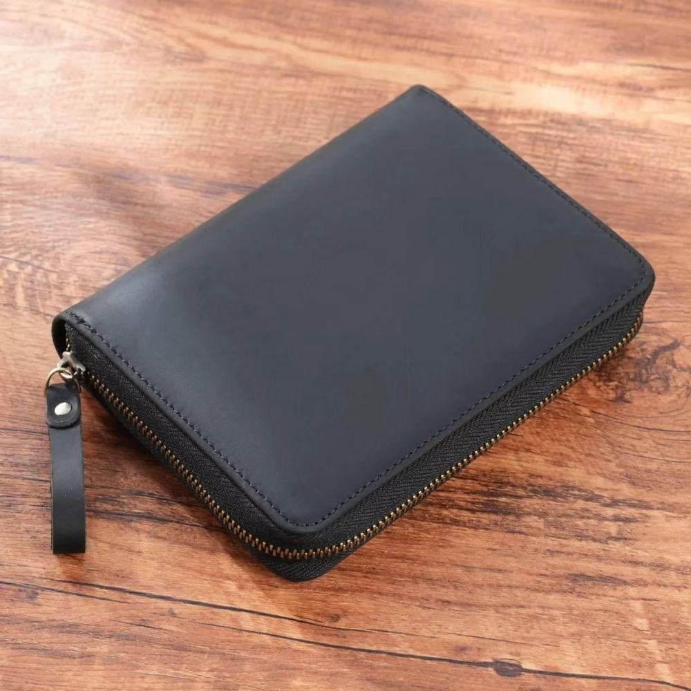 Leather 5-Slot Pen Bag Creative Diary Stationery 2025 Zipper Wrap for Hobonichi/ Stalogy/ Midori