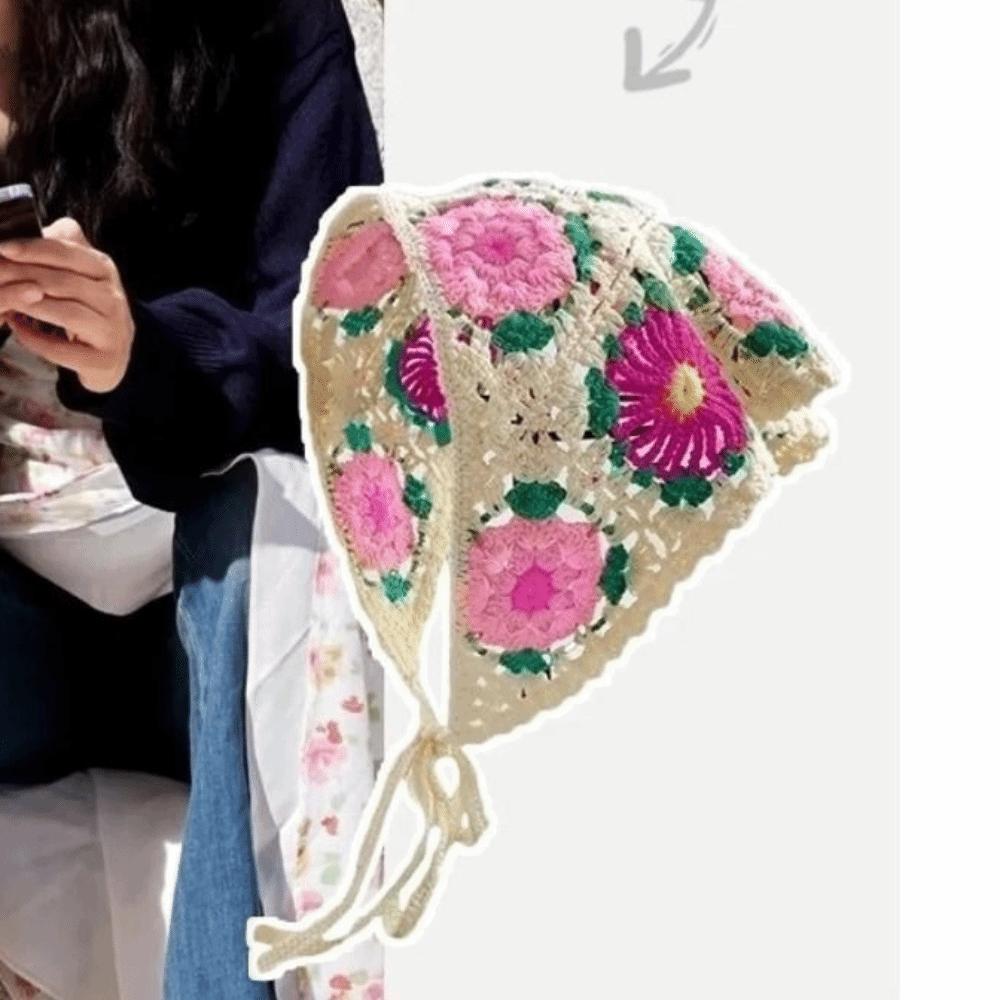 French Retro Headscarf Hat Little Daisy Hair Band for Spring Summer Outdoor