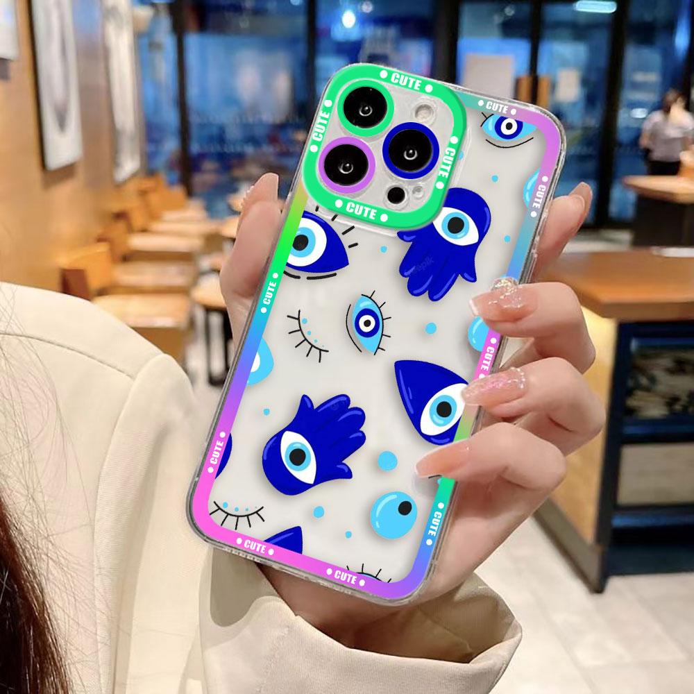 Lucky Eye Blue Evil Eye Phone Case For IPhone 17 16e 16 15 14 13 12 11 Air Pro Max X XR XSMax 7 8 Plus Clear Soft Back Cover