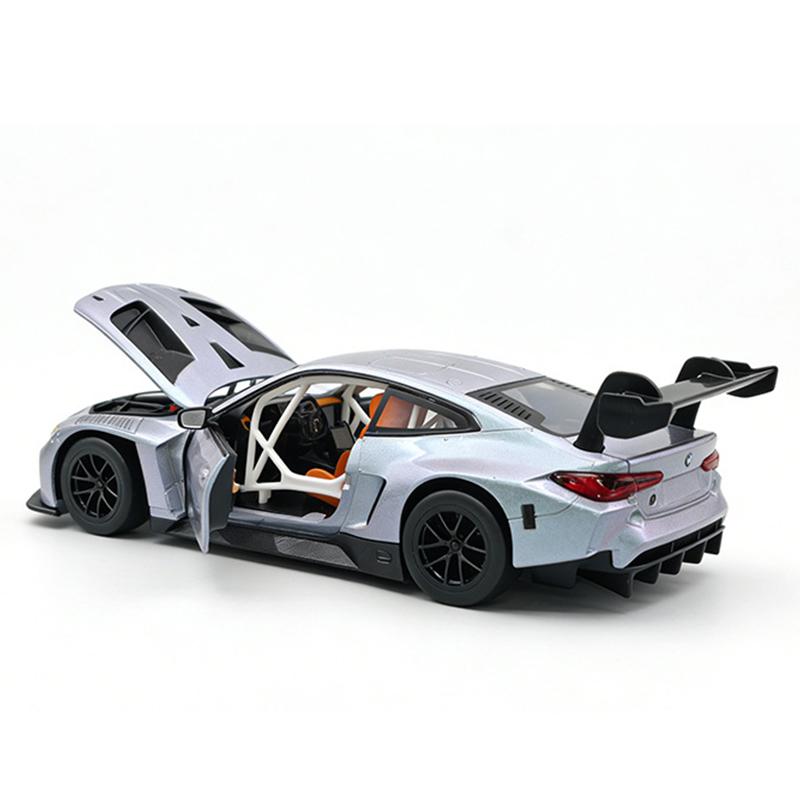 NEW 1:24 BMW M4 GT3 Supercar Alloy Car Model Sound and Light Children's Toy Collectibles Birthday gift