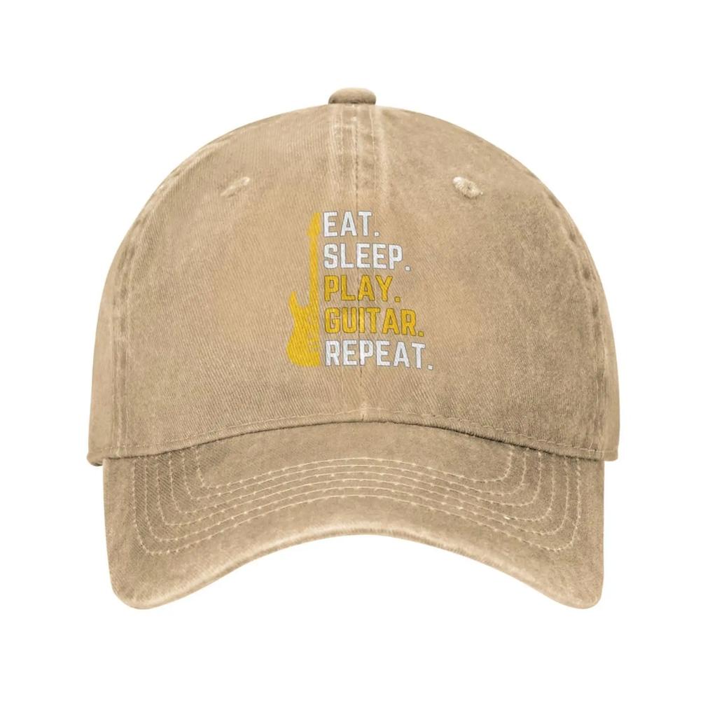 Eat Sleep Play Guitar Repeat Caps Guitar Lover Hats Trucker Hat for Men Women Dad Baseball Cap