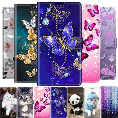 Cute Cat Leather Wallet Case For Samsung Galaxy S23 Ultra S22 Plus S21 A14 A54 A13 A23 A33 A52 A53 A73 Cards Solt Cover Fundas