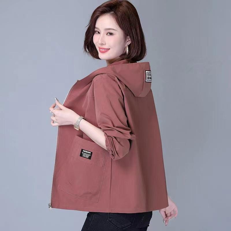 Casual Large Size Loose Hooded Short Jacket Female Spring and Autumn New Korean Jacket