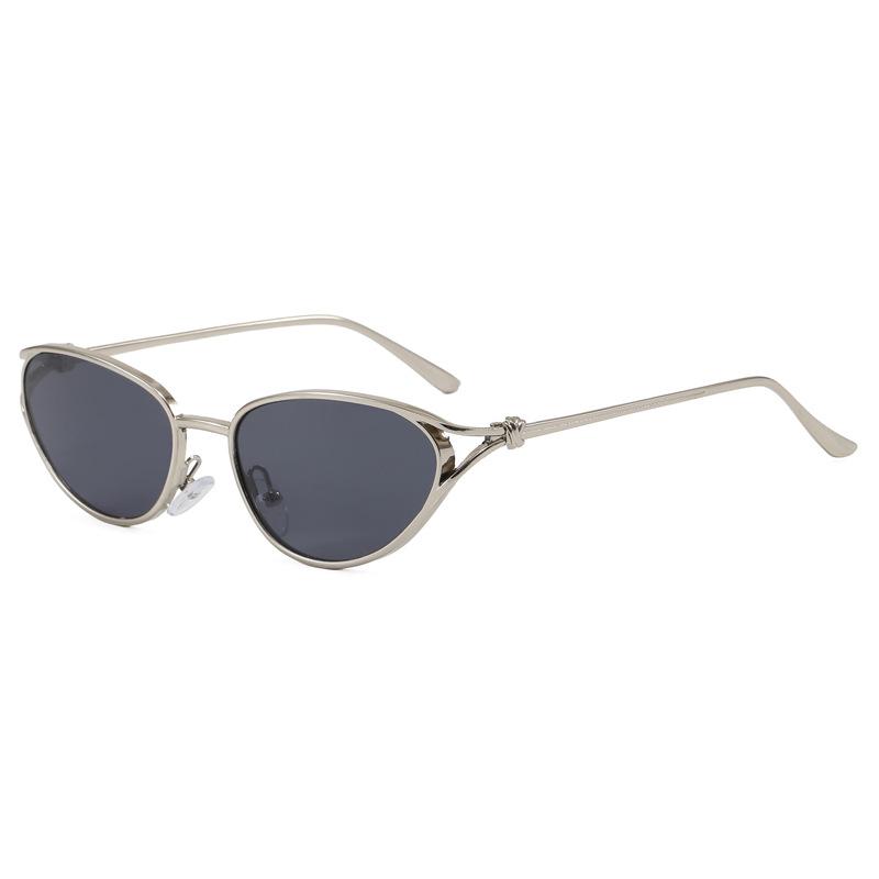 Trendy fashion flat glasses marine sunshade sunglasses small frame round face square face metal full frame glasses