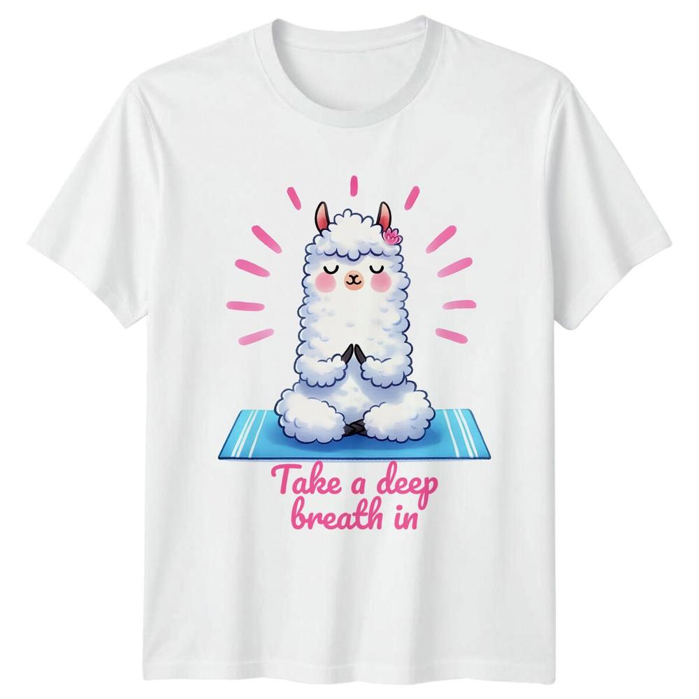 Yoga Llama Meditation TShirt Take A Deep Breath In UnisexsUnisexs S