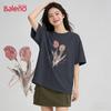 Baleno Women's Pure Cotton Loose-Fit Short Sleeve T-Shirt