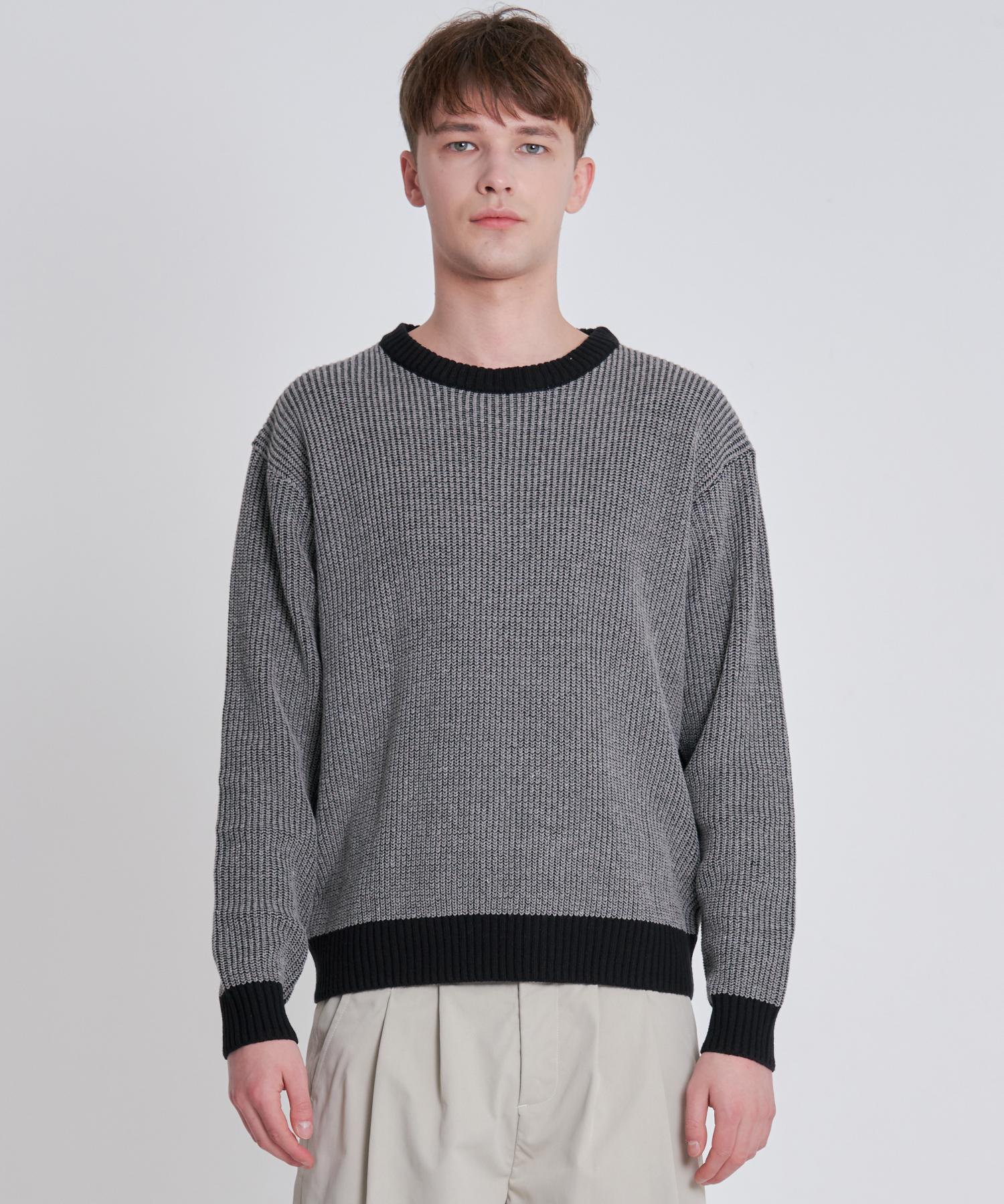 Zensai Double-Sewn Crewneck Knit Black M
