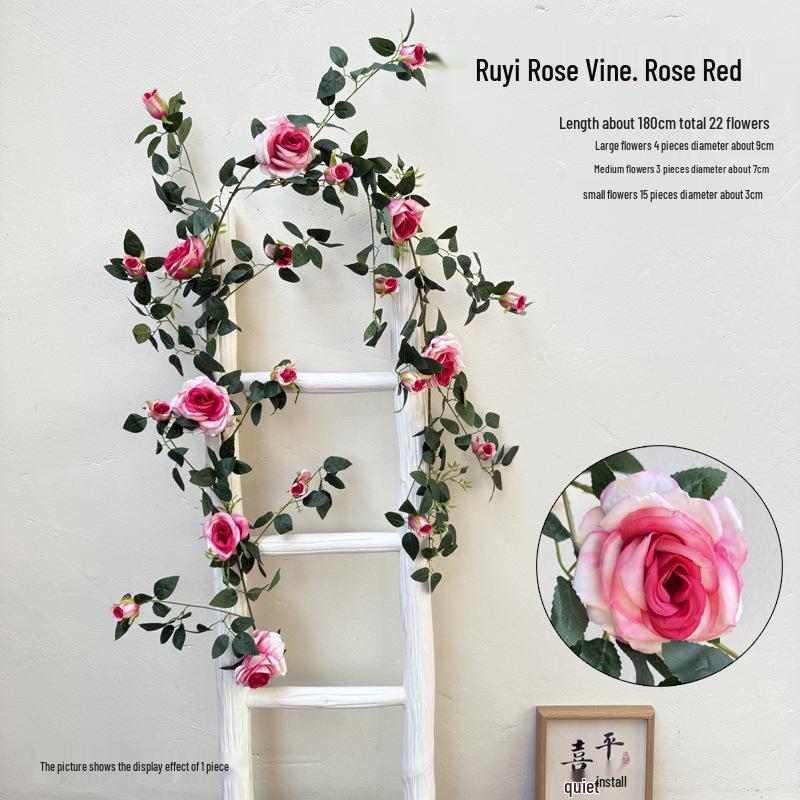 Artificial Rose Vine for Air Conditioner Pipe and Ceiling Wall Decoration