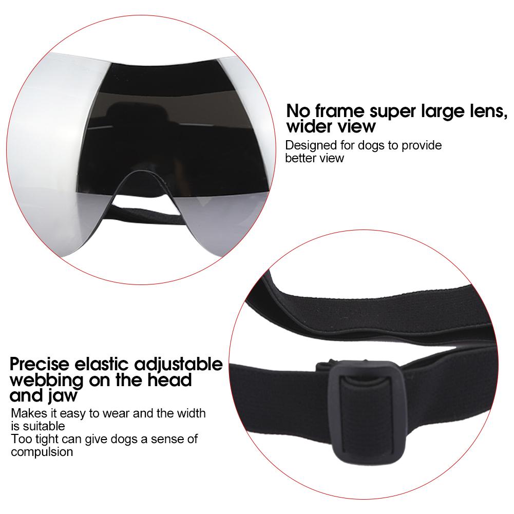 FS SP 05 Plastic Professional Pet Wide View Adjustable Webbing Anti UV Protection Glasses for Large Dogs(Silver )