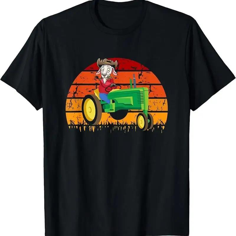 Funny Tractor Driver Farmer Goat Grass Chill Farming Live T Shirt