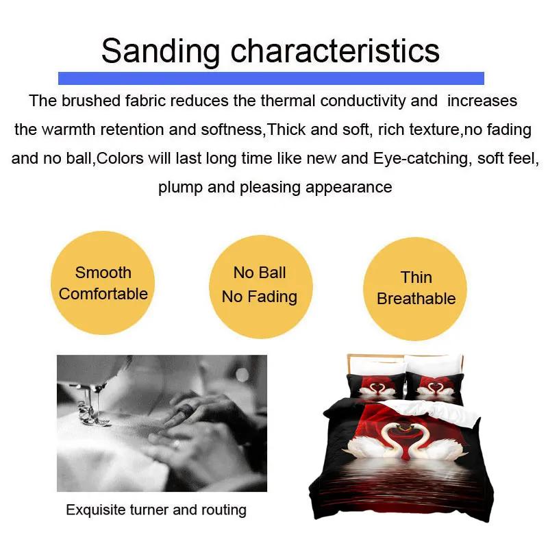 Red Rose Duvet Cover Set Full Size Floral Quilt Cover with Pillow Case 180x210 260x220 Queen Twin for Single Couple Bed Soft