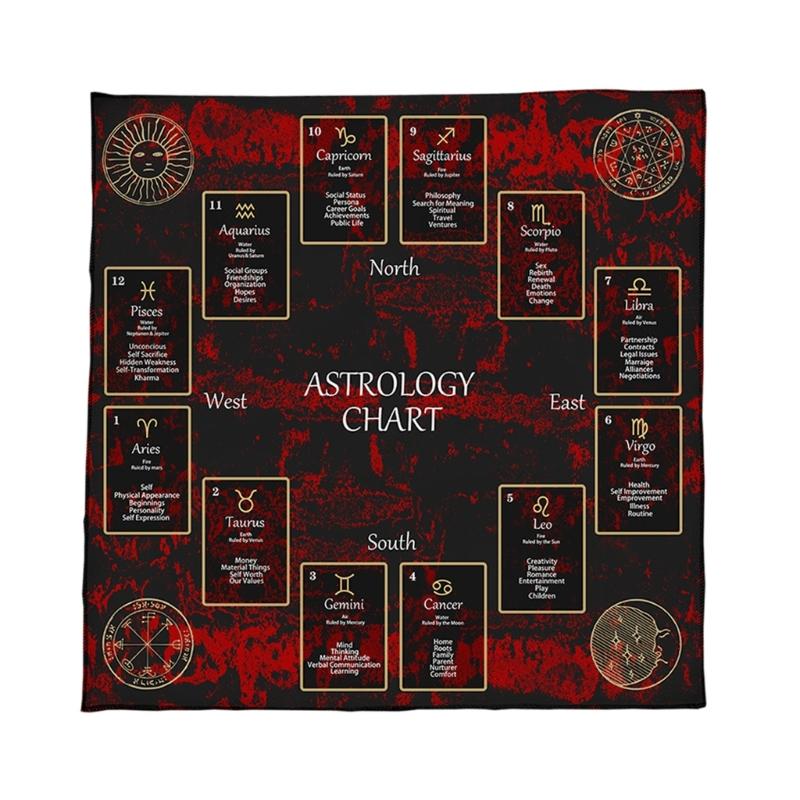 Tarots Tablecloth Constellations Pattern Astrology Altars Cloth Divinations Card Table Cloth Tapestry Witchcrafts Supply